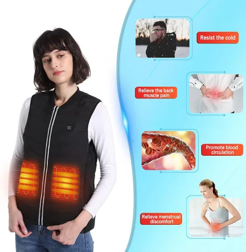 Vista 4 de Heated Vest for Men Women with Battery Pack Included USB Electric Heating Vest Rechargeable Lightweight Warming vests