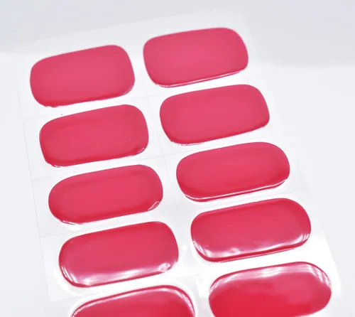 Vista 5 de Tiras de uñas de gel rojo burdeos color sólido pegatinas de gel de uñas 20 envolturas de manicura extra largas