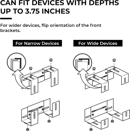 Vista 5 de HumanCentric Soporte de pared ajustable para dispositivo, caja de cable y soporte para módem, adaptador de pared ajustable para dispositivos