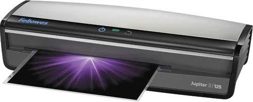 Vista 2 de Fellowes Jupiter 2 125 Laminador con 10 bolsas, 12.5 pulgadas (5734101), hojas de limpieza de laminador negro y gris y Fellowes 10, paquete de 10