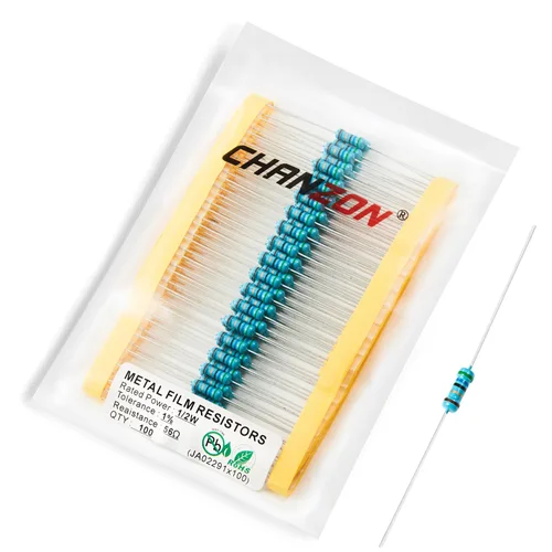 Vista 45 de Chanzon 100pcs 1/2W (0.5W) 1 Ω ohmios Resistencia fija de película metálica 0.01 ±1% Tolerancia 1R MF Orificio pasante Resistencias limitadoras