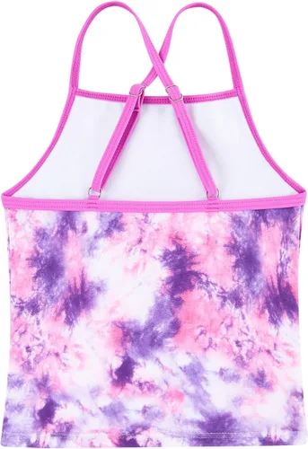 Vista 2 de Traje de baño tankini de dos piezas para niñas con correa ajustable de 3 a 14 años