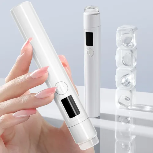 Vista 9 de Mini luz UV para uñas, luz UV de mano pequeña portátil rosa para uñas de gel, lámpara de curación flash recargable inalámbrica, lámpara de gel