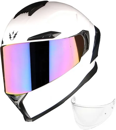 Vista 12 de 1Storm Casco Integral para Motocicleta DOT para Adultos, Motocicleta de Calle, Doble Visera, Protector Solar Interior con un Escudo Transparente Un