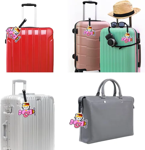 Vista 6 de Etiqueta de equipaje de gatito y gato, etiqueta de equipaje para bolsa de viaje, etiquetas de identificación para maleta, etiquetas para maletas