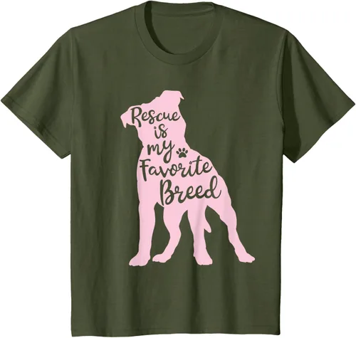Vista 10 de Pitbull Rescue Is my Favorite Breed Dog Pit Bull Mama - Camiseta, Negro, S