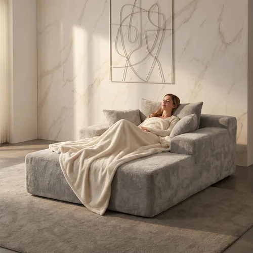Vista 12 de Silla reposera con reposabrazos, sofá cama extragrande con 3 almohadas, cómodo sofá sin huesos, silla de lectura para dormir para sala de estar