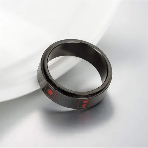 Vista 2 de HIJONES Anillos giratorios de acero inoxidable para hombre para ansiedad, joyería de fiesta de cóctel, Acero inoxidable, titanio, tungsteno