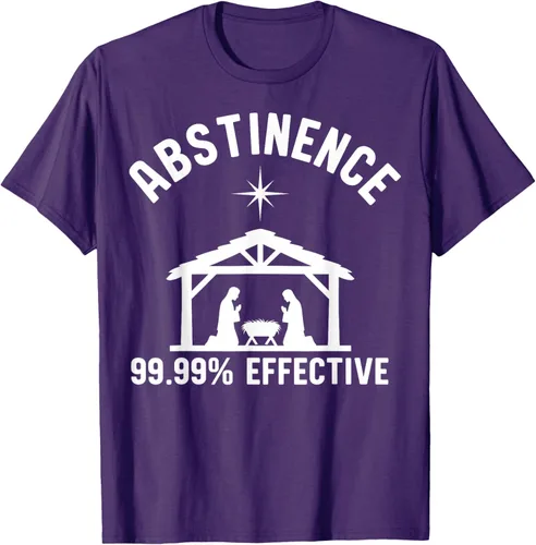 Vista 54 de Abstinence 99.99 Percent Effective Nativity Christmas Joke T-Shirt