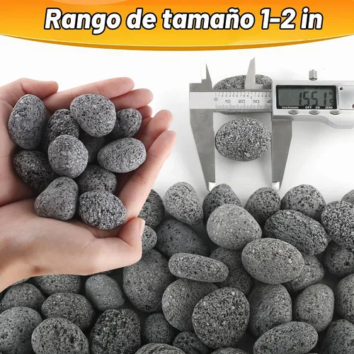 Vista 2 de Rocas de lava de 1-2 pulgadas para hoguera, rocas para hogueras