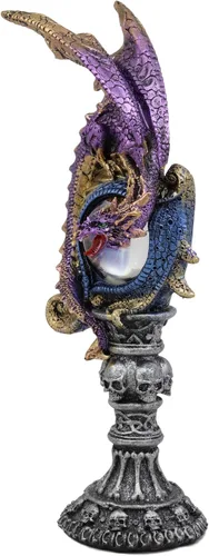 Vista 2 de Ebros - Figura de torre ocular con diseño de dragón en alquimia y cráneos de alquimia, figura de torre ocular como mazmorras y dragones, fantasía