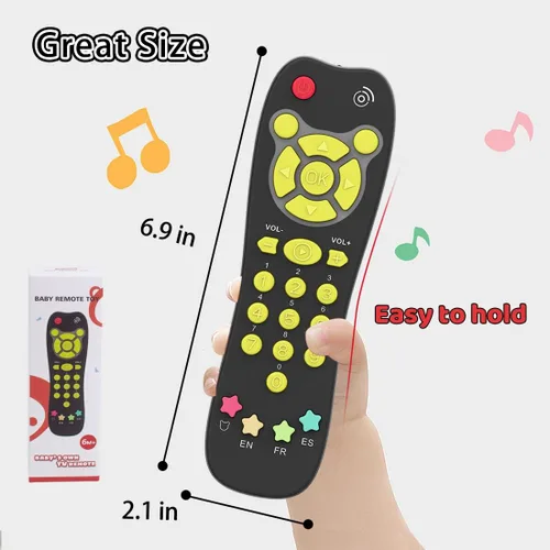 Vista 7 de KALUYA Juguete a distancia de TV para bebé, juguete de control remoto para niños pequeños, juego realista, educación temprana, juguetes musicales