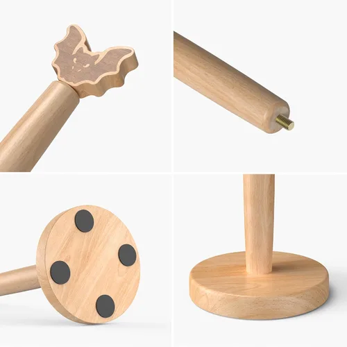 Vista 6 de KitchLife Lindo soporte de madera para toallas de papel para encimera, organizador de soporte dispensador de toallas de papel sólido independiente