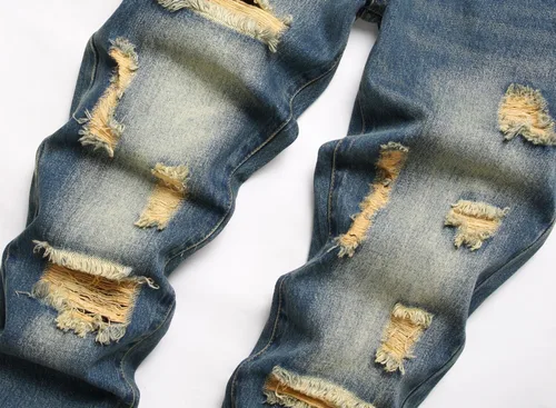 Vista 3 de AITITIA - Jeans rasgados de ajuste estándar para hombre