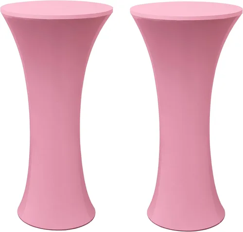 Vista 8 de Mantel de Mesa de Cóctel de Spandex Negro de 24x43 Pulgadas Ajustado Mesa de Bar Redonda Elástico Cubiertas de Mesa de Cóctel Highboy para Banquete