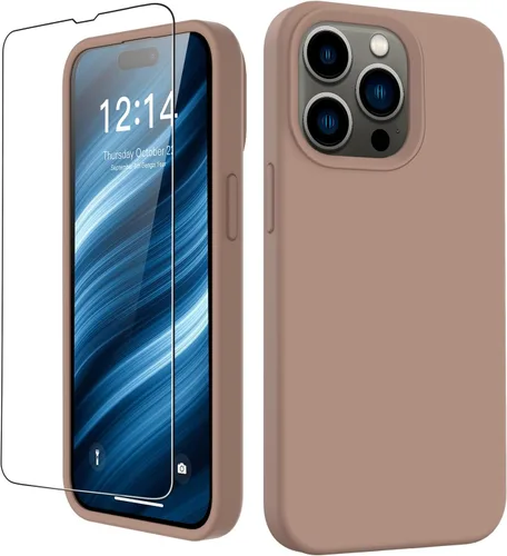Vista 35 de FUNMIKO Funda compatible con iPhone 15 con protector de pantalla, silicona líquida suave y sedosa mejorada, diseñada a la moda para hombres, mujeres