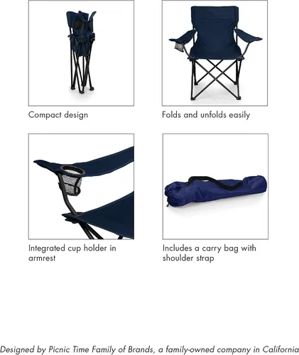 Vista 7 de PICNIC TIME NHL PTZ Silla de campamento, silla de picnic, silla de playa con bolsa de transporte, (negro)