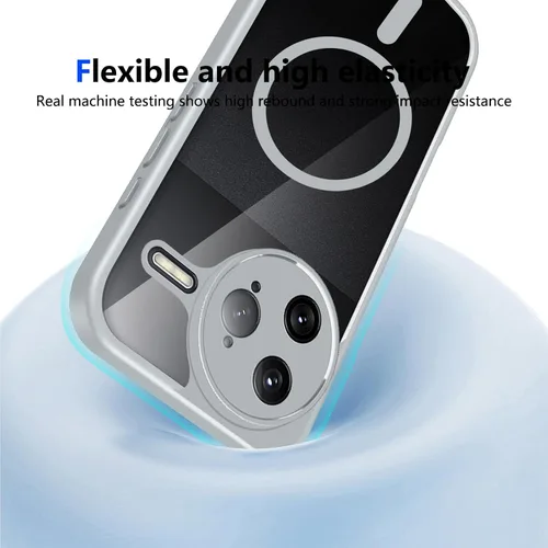 Vista 505 de Funda magnética transparente compatible con Xiaomi 17T, color negro 2 en 1 PC + TPU cubierta de teléfono a prueba de golpes, carcasa protectora