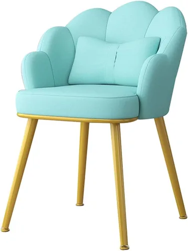 Vista 7 de Silla de comedor moderna de cuero, silla de tocador con patas de silla de metal, cocina, dormitorio, sala de matrimonio, balcón, sofá, silla, pasta