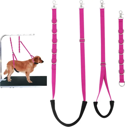 Vista 14 de Lazos de aseo para perros, correas para el vientre para mascotas, bandas para el vientre, color negro, herramientas de aseo cómodas y ajustables