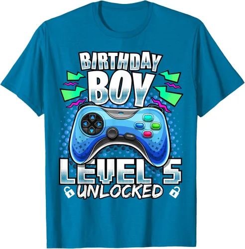Vista 7 de Camiseta para niños con diseño de videojuegos desbloqueados de nivel 5 Negro