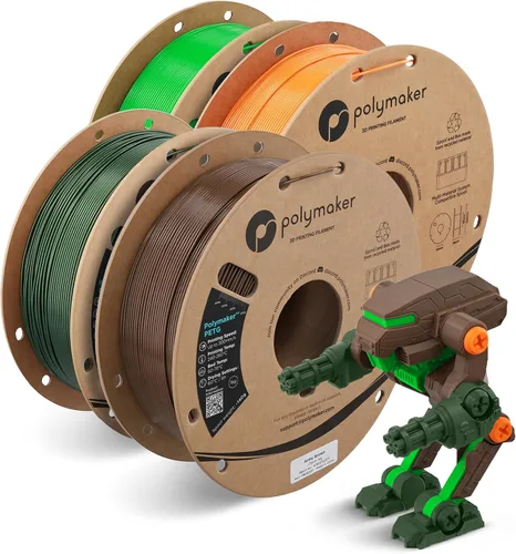 Vista 45 de Polymaker PETG Filament 1.75mm, 1KG, Army Brown PETG 3D Printer Filament, High-Speed Up to 500mm/s, Neatly Wound, Smooth Feeding, Reduced Stringing