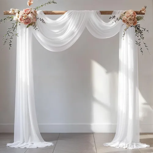 Vista 25 de Tela Negra para Drapeado de Arco de Boda 1 Panel 30'' x 20 Pies Cortinas Negras Tela Transparente Telón de Fondo Telas para Drapeado de Arco
