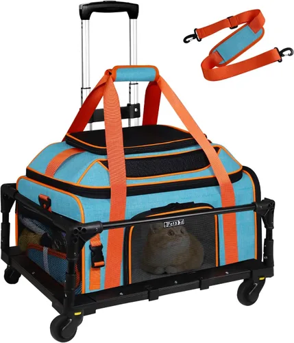 Vista 8 de Petskd Top - Transportador de mascotas expandible de 19 x 13 x 9 pulgadas, aprobado por Southwest Allegiant Airlines, transportador de lados suaves