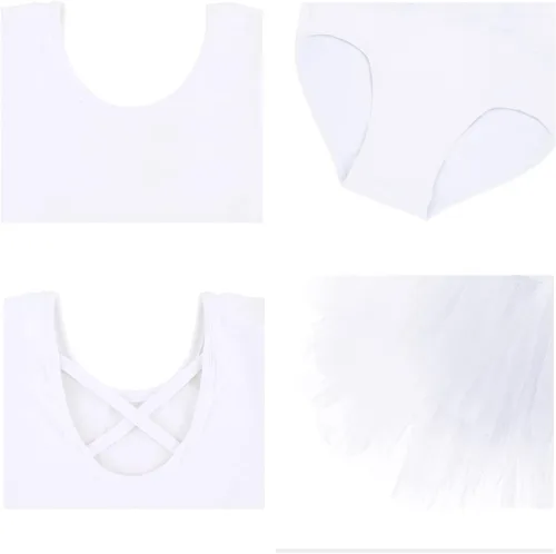 Vista 5 de EASTBUDDY Vestido de ballet para niñas, leotardo de baile con falda tutú, traje de bailarina