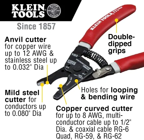 Vista 4 de Klein Tools Kit de instalación coaxial VDV026-211 y crimpadora de cables de datos modulares de trinquete VDV226-110/pelacables/cortador de cables