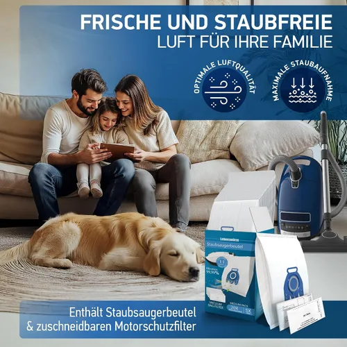 Vista 6 de Paquete de 10 bolsas de aspiradora 3D Airclean GN compatibles con aspiradora de recipiente Miele Classic C1, Complete C1, Complete C2, Complete C3