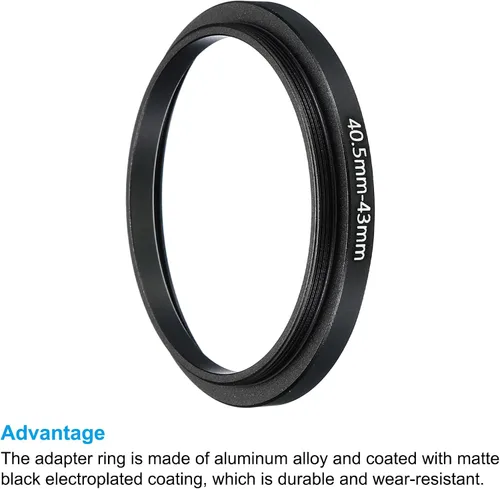 Vista 4 de PATIKIL Anillo elevador de metal de 1.594 in-1.693 in, paquete de 2 anillos adaptadores de filtro de lente de cámara, anillo adaptador de filtro
