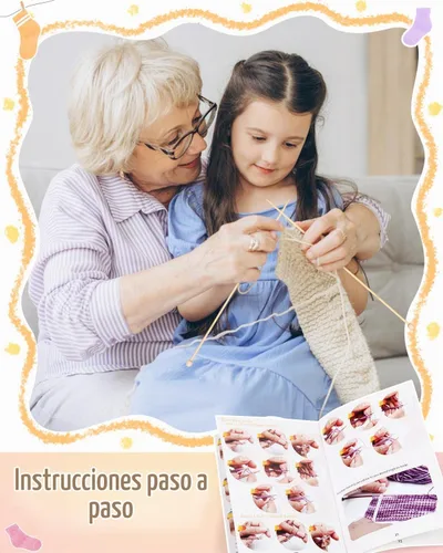 Vista 2 de Katech Kit de tejido para adultos principiantes con instrucciones paso a Azul 2