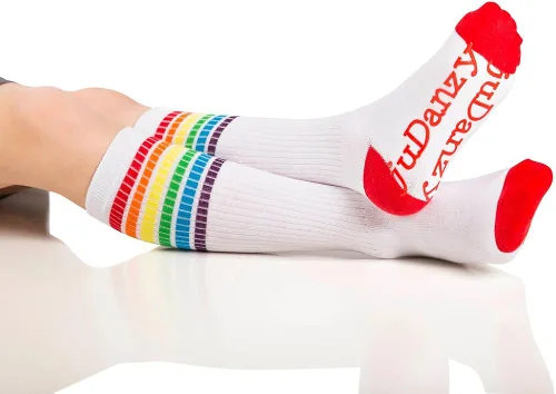 Vista 2 de juDanzy 2 Pack of Baby, Toddler and Kids Knee High Tube Socks for Boys and Girls with Grips