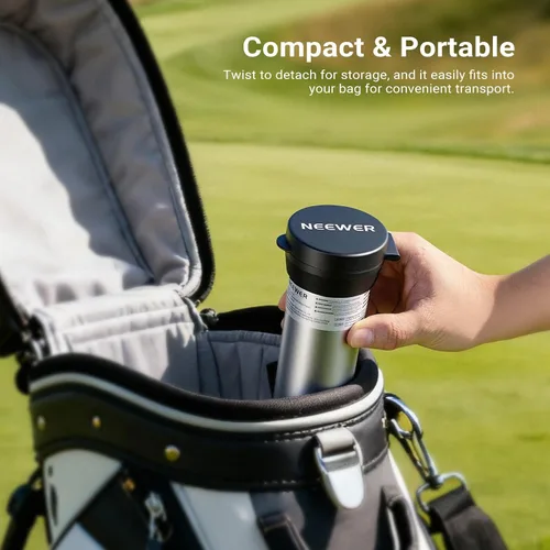 Vista 5 de NEEWER Tolva de tubo para pelotas de tenis y pelotas de pickleball, sección desmontable sin doblez, recogedor superior con tapón y correa