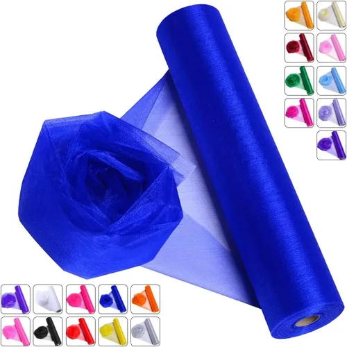 Vista 8 de Tela de Organza de Cristal Tul - 16" por 50 Yardas Tela Transparente para Decoración de Fiestas de Boda Despedida de Soltera Tutú Rollo de Malla