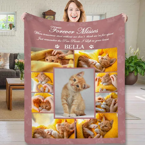 Vista 23 de Manta personalizada con imagen, mantas de memoria personalizadas para perros, hechas en Estados Unidos, imagen personalizada para pérdida de 1 Foto
