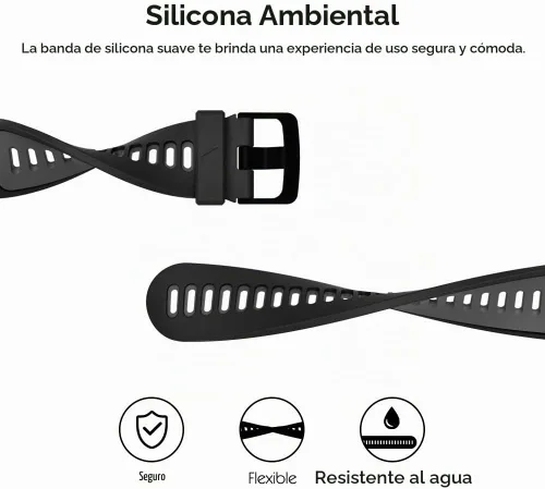 Vista 2 de MoKo Correa de reloj de silicona suave compatible con Garmin Forerunner 735XT/220/230/235/235 Lite/620/630/Approach S20/S6/S5, correa deportiva
