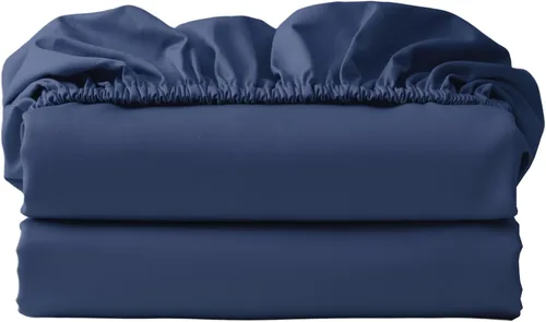 Vista 30 de 2 paquetes de sábanas ajustables 100% algodón egipcio tamaño TwinXL, sábana ajustable de 600 hilos de algodón, sábana bajera con bolsillo profundo
