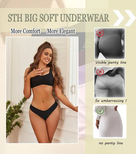 Vista 6 de Ropa interior atrevida para mujer, bikini de encaje que no se ve, suave, transpirable, sin costuras, sexy, hipster, conjunto de 6