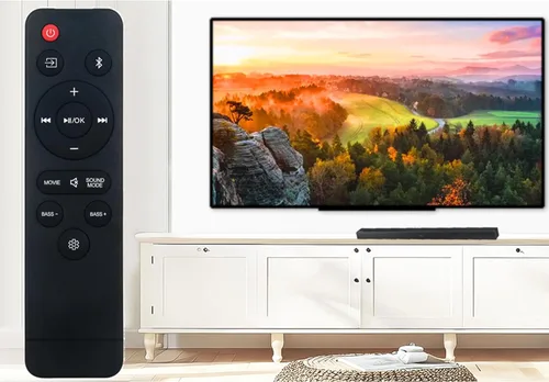 Vista 7 de Mando a distancia de repuesto aplicable para barra de sonido ONN 100043839 Sistema de altavoces