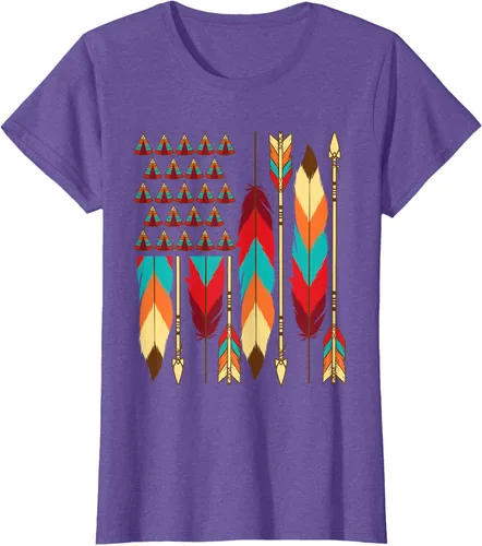 Vista 25 de Native American Bandera - Camiseta de veteranos indígenas del Mes del Orgullo, Negro, S