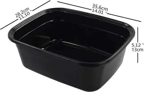 Vista 2 de Morcte Sartén rectangular de plástico de 12 cuartos de galón, juego de 4