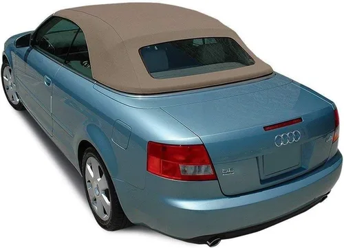 Vista 6 de Repuesto superior suave convertible para Audi A4 Cabriolet (2003-2009), tapa convertible de tela de sarga en color negro con ventana de vidrio