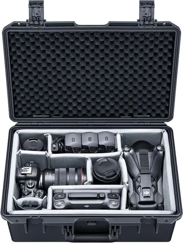 Vista 11 de Lykus PVC1 - Funda rígida con divisores para cámaras, lentes, DJI Mavic/Air/Mini PVC1 negro