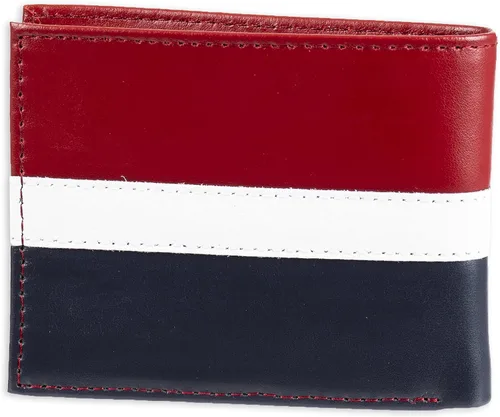 Vista 3 de Tommy Hilfiger Cartera de cuero genuino para hombre con múltiples ranuras para tarjetas