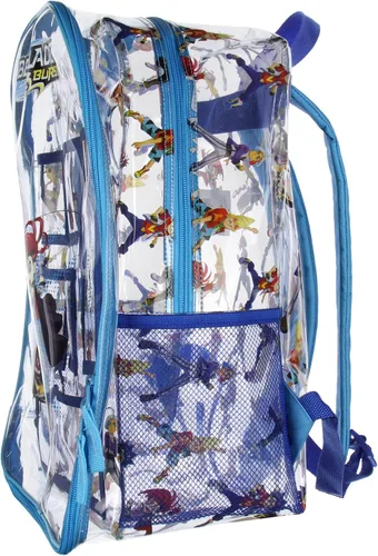 Vista 2 de Beyblade Burst - Mochila de viaje transparente resistente para la escuela, Claro, Mochilas de viaje