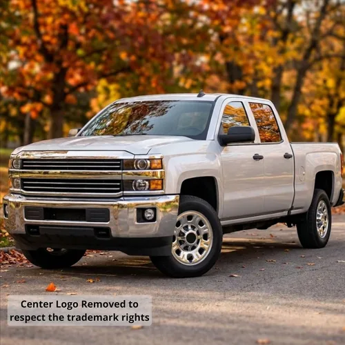 Vista 3 de OxGord Fundas de rueda de 18 pulgadas para Chevy Silverado 2500/3500 2011-2019 (juego de 4) cubiertas de rueda impostor para ruedas ABS cromadas