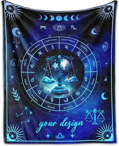 Vista 14 de Manta Acuario para Regalos, 40" x 30" Manta Rectangular de Franela del Zodiaco Acogedora, Regalo para Niños Niñas Adolescentes Mujeres Hombres