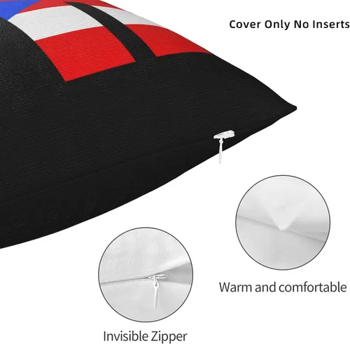 Vista 3 de Fundas de almohada con bandera puertorriqueña, fundas de almohada decorativas de 18 x 18 pulgadas, funda de almohada para decoración al aire libre